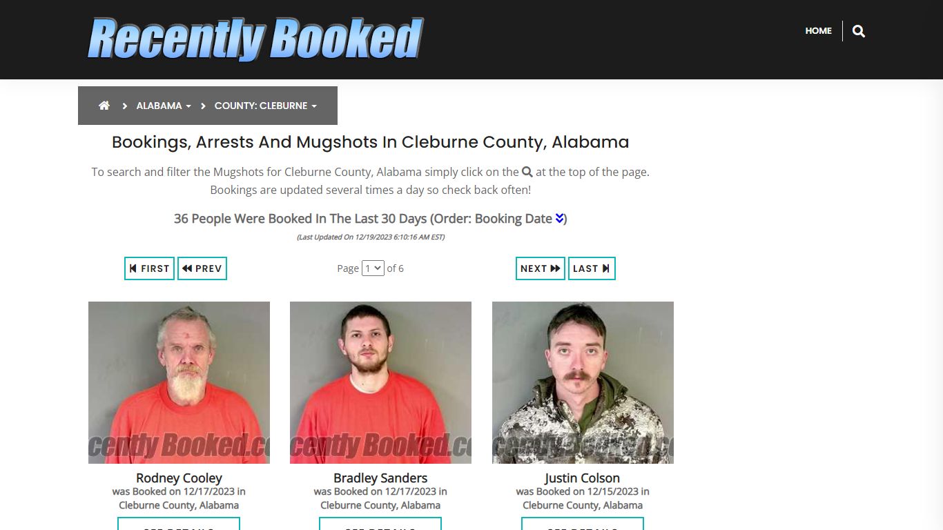 Bookings, Arrests and Mugshots in Cleburne County, Alabama